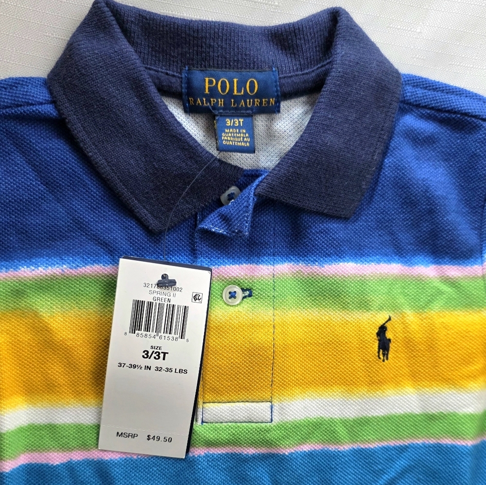 Ralph Lauren Kids Polo Shirt - Blue, Yellow, GreenPolo Ralph Lauren toddler boys